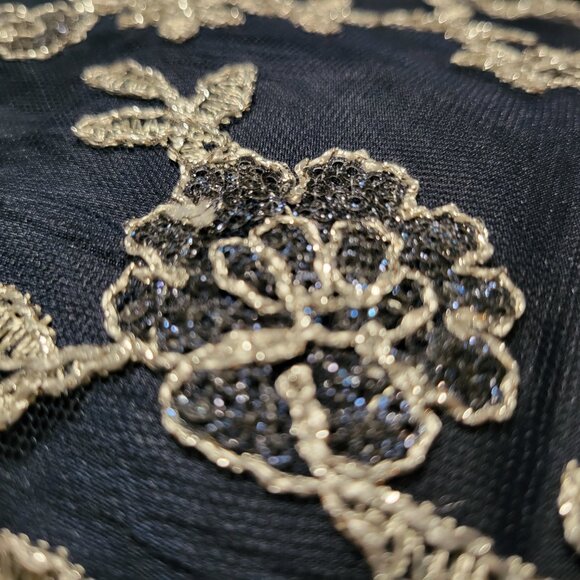 Embroidered Tulle Dress with Faux Fur White Shrug - Picture 4 of 8